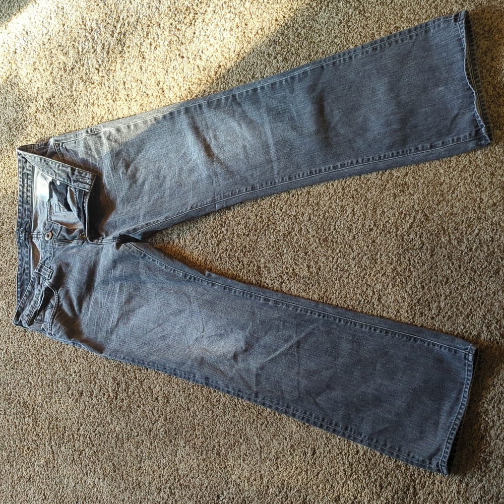 Men's Guess Black Jeans Cliff Relaxed Bootcut Jeans Size 32x32